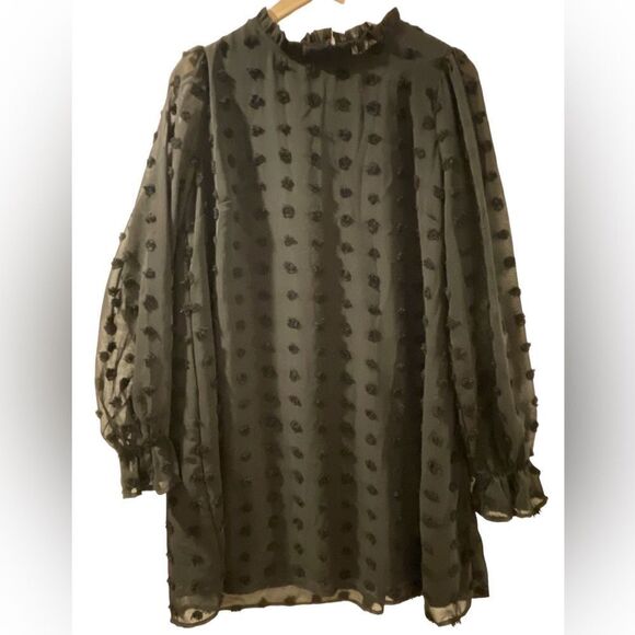 Andree by Unit Monochromatic Black Polka Dot Dress - Picture 1 of 7